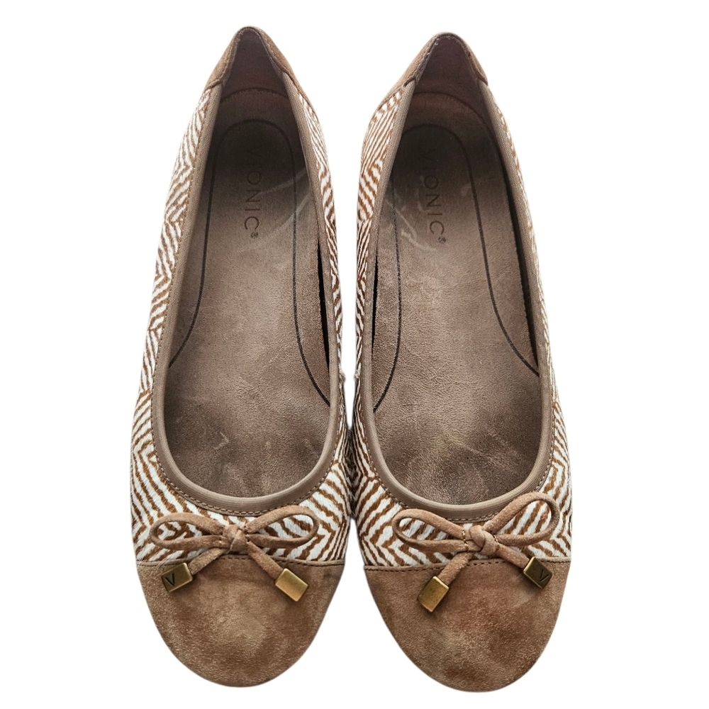 Vionic Womens Minna Ballet Flats Toffee Cream Size 7.5‎